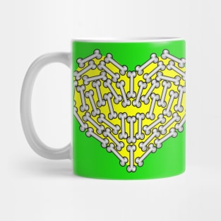 Yellow Heart made of Bones - Jamaican Colors Mug